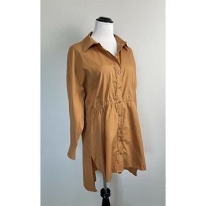 Zara Camel Button Down Tunic Size XL